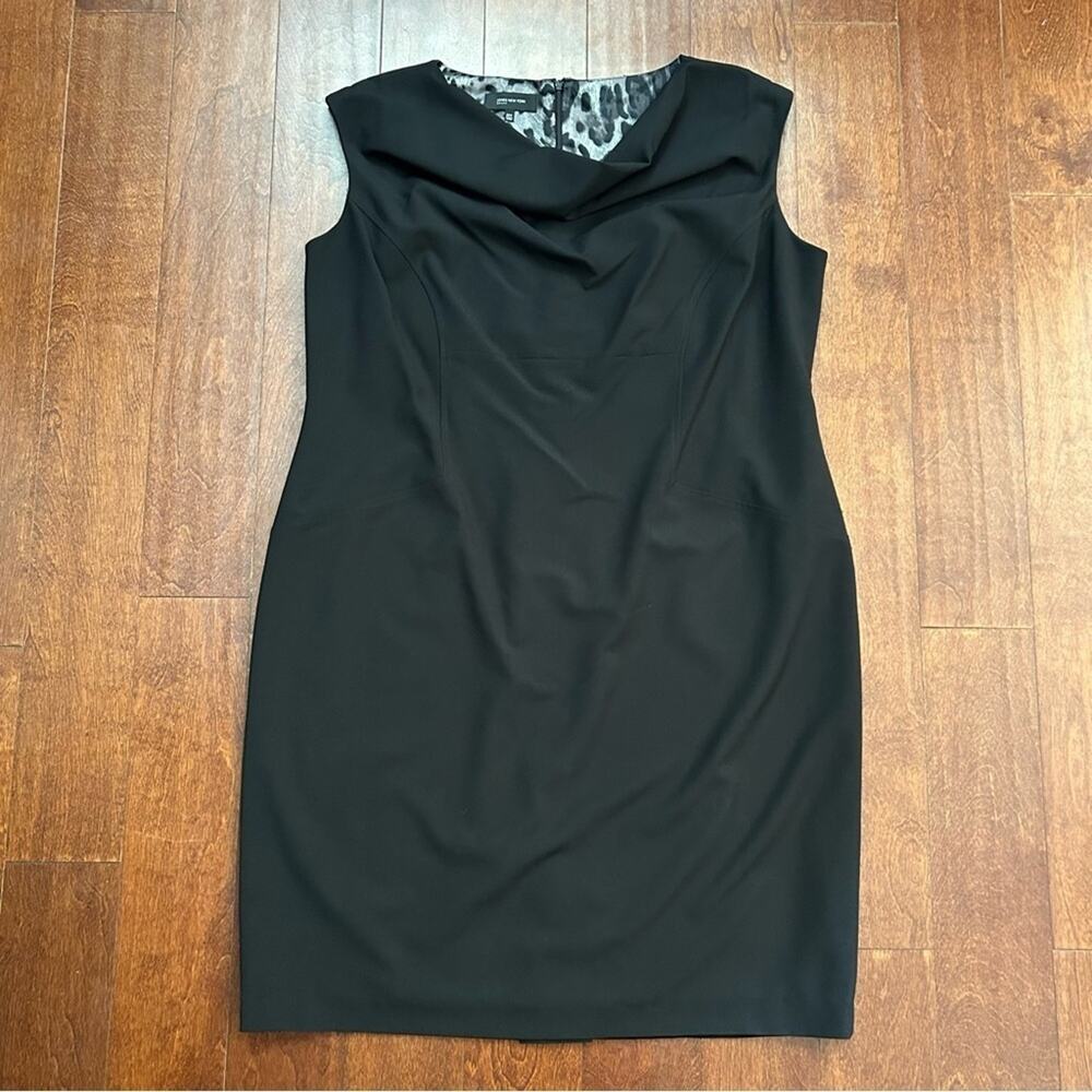 Jones of New York, Elegant Black Sleeveless Cowl Neck Dress, Size 20W